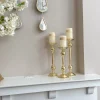 Inspire Me! Home Decor Gold Bead Design Candle Stick (3 Sizes) Fashion