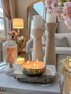 Inspire Me! Home Decor Gold Bead Detailed Candleholder (3 Sizes) Discount