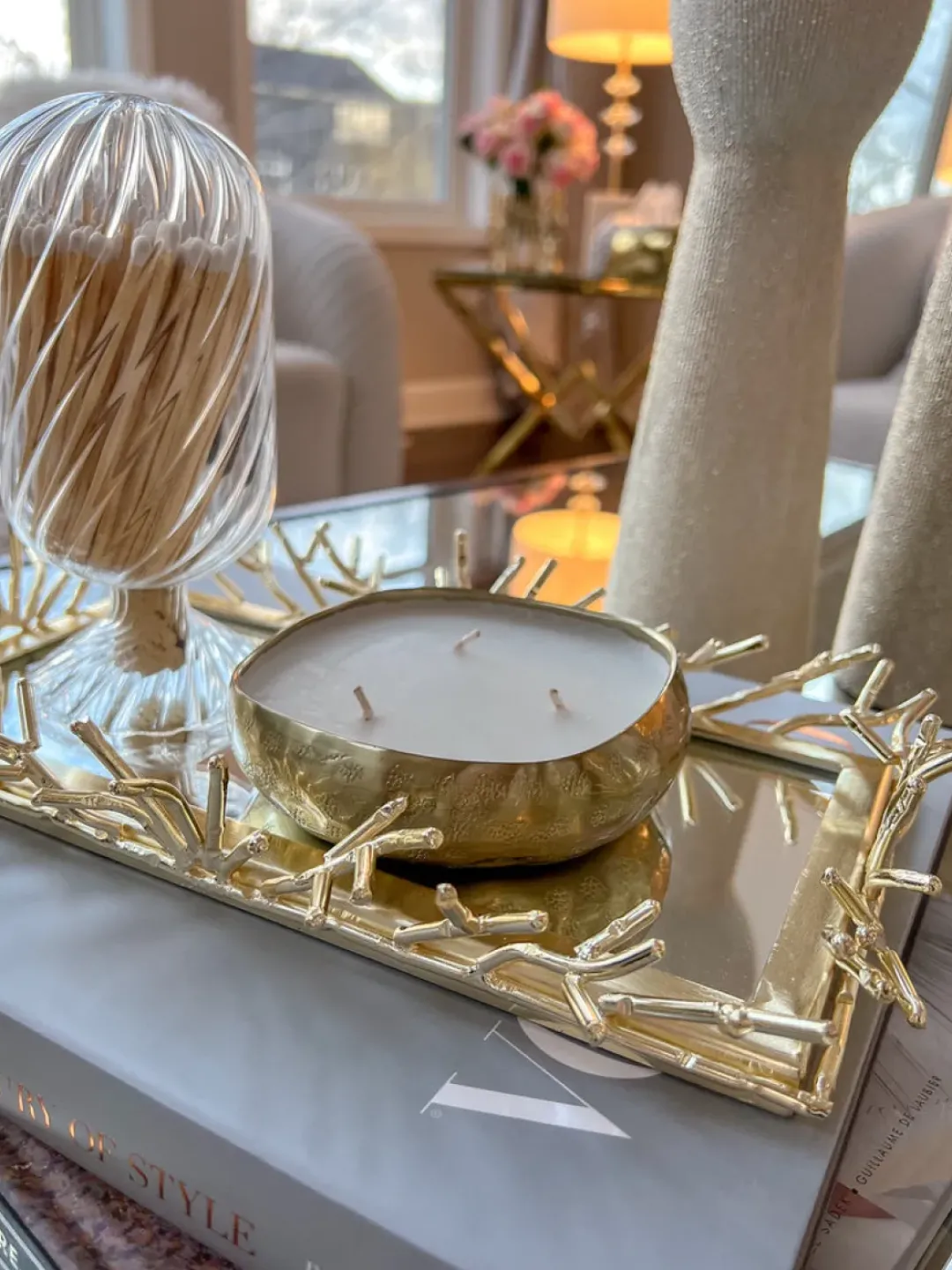 Inspire Me! Home Decor Gold Bead Detailed Candleholder (3 Sizes) Discount