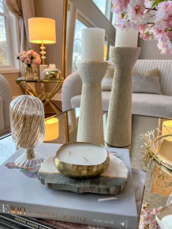 Inspire Me! Home Decor Gold Bead Detailed Candleholder (3 Sizes) Discount