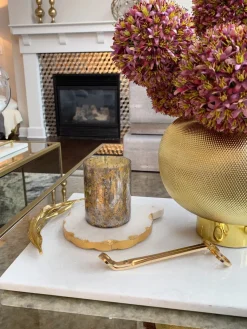 Inspire Me! Home Decor Gold Bead Floor Candle Stick (3 Sizes) Online