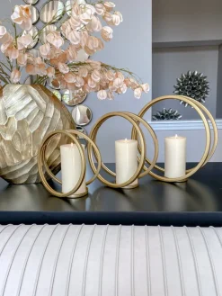 Inspire Me! Home Decor Gold Bordered Round Marble Coasters Outlet