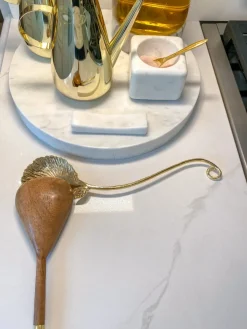 Inspire Me! Home Decor Gold Bowl On Leaf Base New