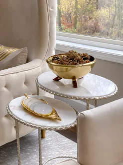 Inspire Me! Home Decor Gold Bowl With Wooden Legs Sale