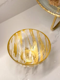 Inspire Me! Home Decor Gold Branch Centerpiece With 2 Glass Crackled Bowls Online