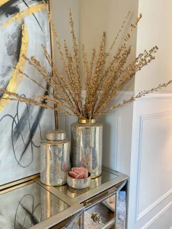 Inspire Me! Home Decor Gold Branch Vase With White Glass Insert Discount