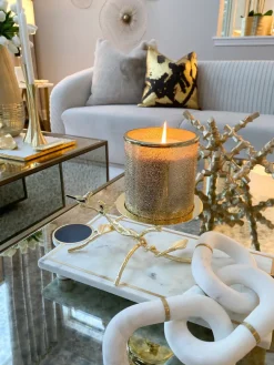 Inspire Me! Home Decor Gold Candle Holder With Dimensional Cut Out Design (2 Sizes) Best