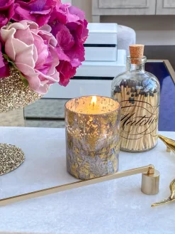 Inspire Me! Home Decor Gold Candle Holder With Leaf Branch Design Best