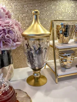 Inspire Me! Home Decor Gold Ceramic Ribbed Footed Bowl Best