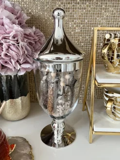 Inspire Me! Home Decor Gold Ceramic Ribbed Footed Bowl Best