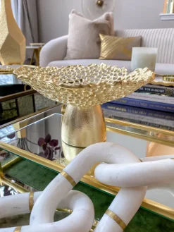 Inspire Me! Home Decor Gold Circle Mirror Tray W/ Circle Feet Clearance