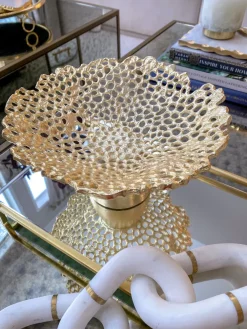 Inspire Me! Home Decor Gold Circle Mirror Tray W/ Circle Feet Clearance