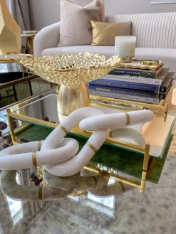 Inspire Me! Home Decor Gold Circle Mirror Tray W/ Circle Feet Clearance