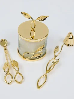Inspire Me! Home Decor Gold Circle Candle Holders (Set Of 3) New