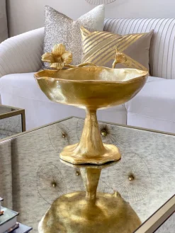 Inspire Me! Home Decor Gold Coral Pedestal Bowl Sale