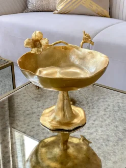 Inspire Me! Home Decor Gold Coral Pedestal Bowl Sale