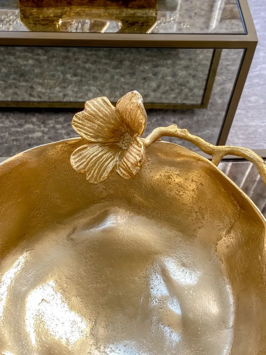 Inspire Me! Home Decor Gold Coral Pedestal Bowl Sale