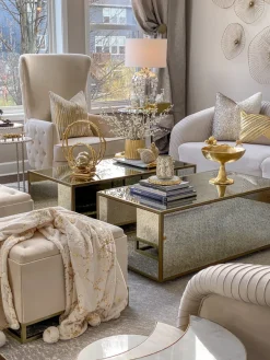 Inspire Me! Home Decor Gold Coral Pedestal Bowl Sale