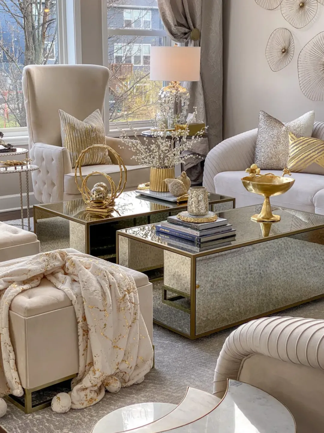 Inspire Me! Home Decor Gold Coral Pedestal Bowl Sale