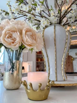 Inspire Me! Home Decor Gold Crown Candle Holder Sale