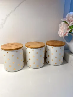 Inspire Me! Home Decor Gold Curry Leaf Canister (3 Sizes) Best