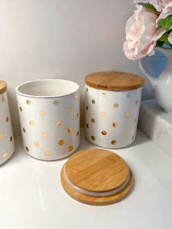 Inspire Me! Home Decor Gold Curry Leaf Canister (3 Sizes) Best