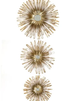 Inspire Me! Home Decor Gold Disk W/ Grey Natural Stone Wall Decor, Set Of 3 WALL ART & MIRRORS Online