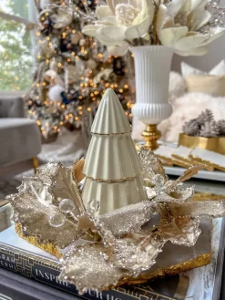 Inspire Me! Home Decor Gold Double Point Glittered Beaded Ornaments (2 Colors) Online