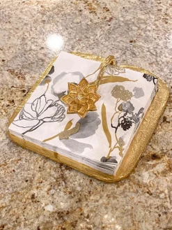 Inspire Me! Home Decor Gold Edged Marble Tray Clearance