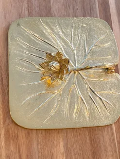 Inspire Me! Home Decor Gold Edged Marble Tray Clearance