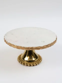 Inspire Me! Home Decor Gold Edged Round Marble Tray Discount