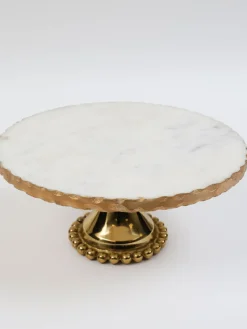 Inspire Me! Home Decor Gold Edged Round Marble Tray Discount