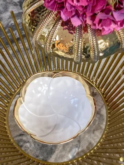 Inspire Me! Home Decor Gold Edge Flower Bowl Clearance