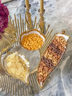 Inspire Me! Home Decor Gold Edge Flower Bowl Clearance