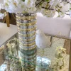 Inspire Me! Home Decor Gold Edge Glass Oval Tray New