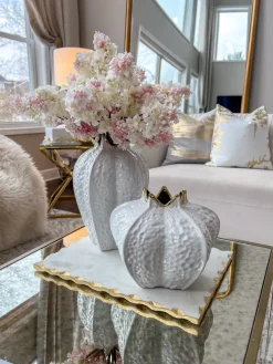 Inspire Me! Home Decor Golden Circle Leaf Design Hurricane Candle Holder (2 Sizes) ” From Pops Of Color Home Collection” Sale