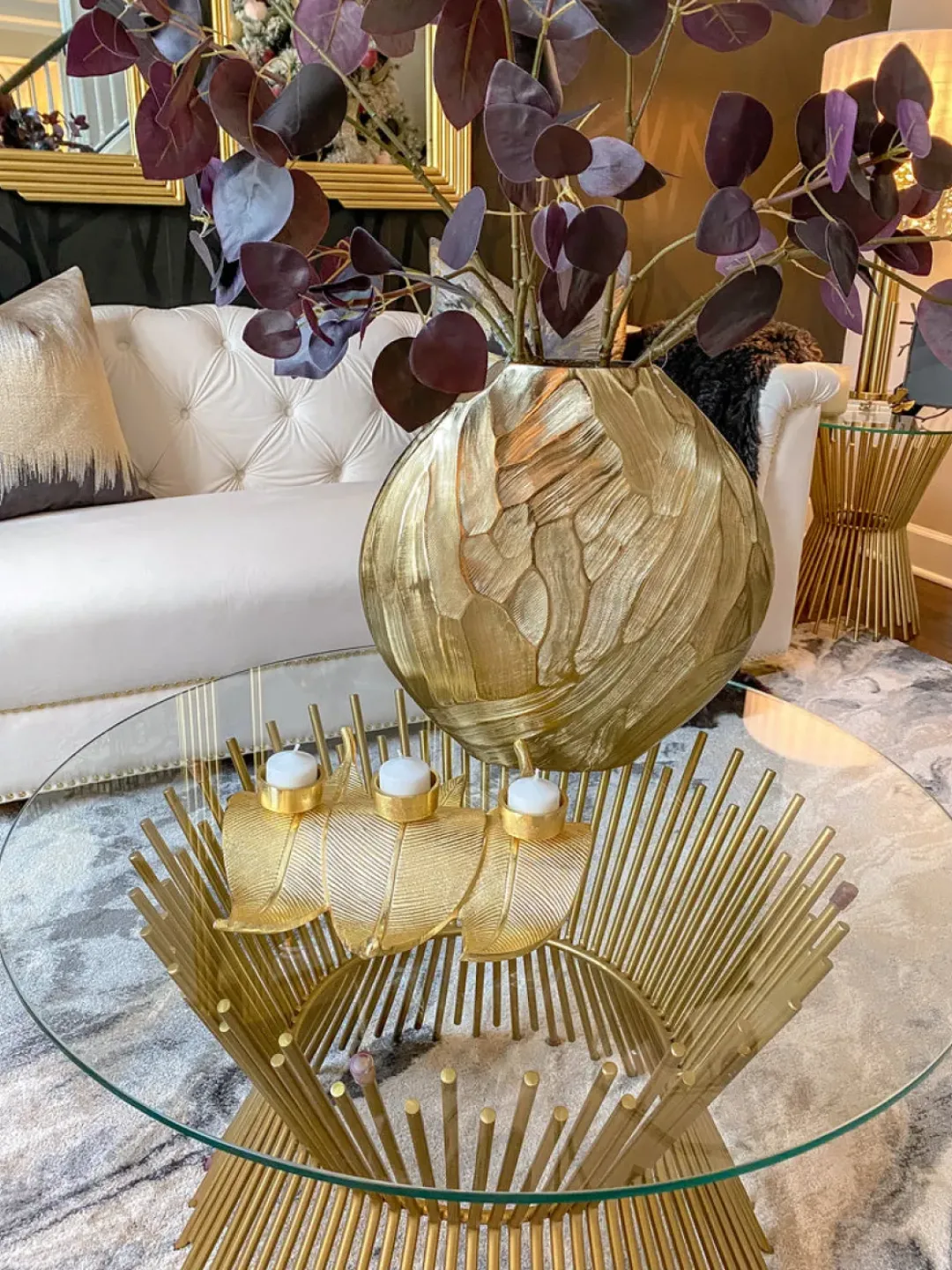 Inspire Me! Home Decor Golden Spiral Geometric Design Candlestick (3 Sizes) ” From Pops Of Color Home Collection” Best
