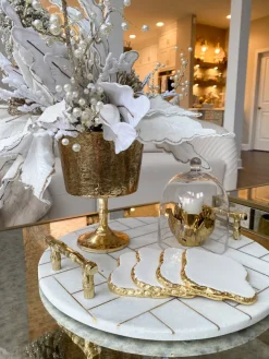 Inspire Me! Home Decor Gold Floral Bowl On Pedestal Online