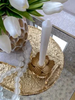 Inspire Me! Home Decor Gold Floral Candle Stick (2 Sizes) Fashion