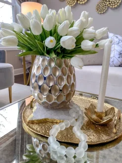 Inspire Me! Home Decor Gold Floral Candle Stick (2 Sizes) Fashion