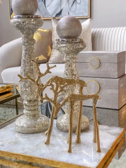 Inspire Me! Home Decor Gold Glittered Magnolia Stem Clearance