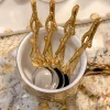 Inspire Me! Home Decor Gold Hammered Handle Wooden Tea Spoon (Set Of 4) Fashion