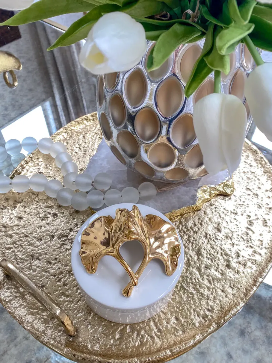 Inspire Me! Home Decor Gold Hand Coaster Holder Online