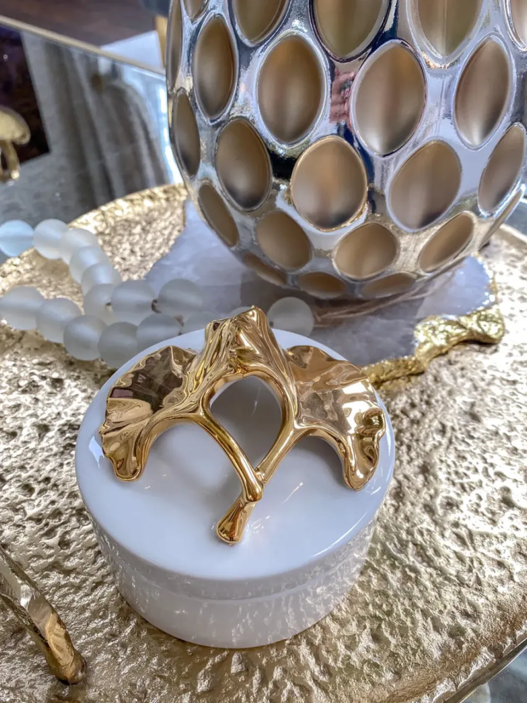 Inspire Me! Home Decor Gold Hand Coaster Holder Online