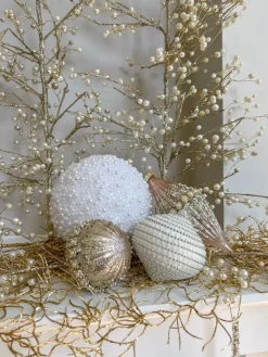 Inspire Me! Home Decor Gold Large Metallic Pearl Ornament/Orb Sale