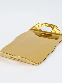 Inspire Me! Home Decor Gold Leaf Design 2-Tone Server Set Discount