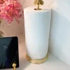 Inspire Me! Home Decor Gold Leaf Paper Towel Holder With Marble Base New