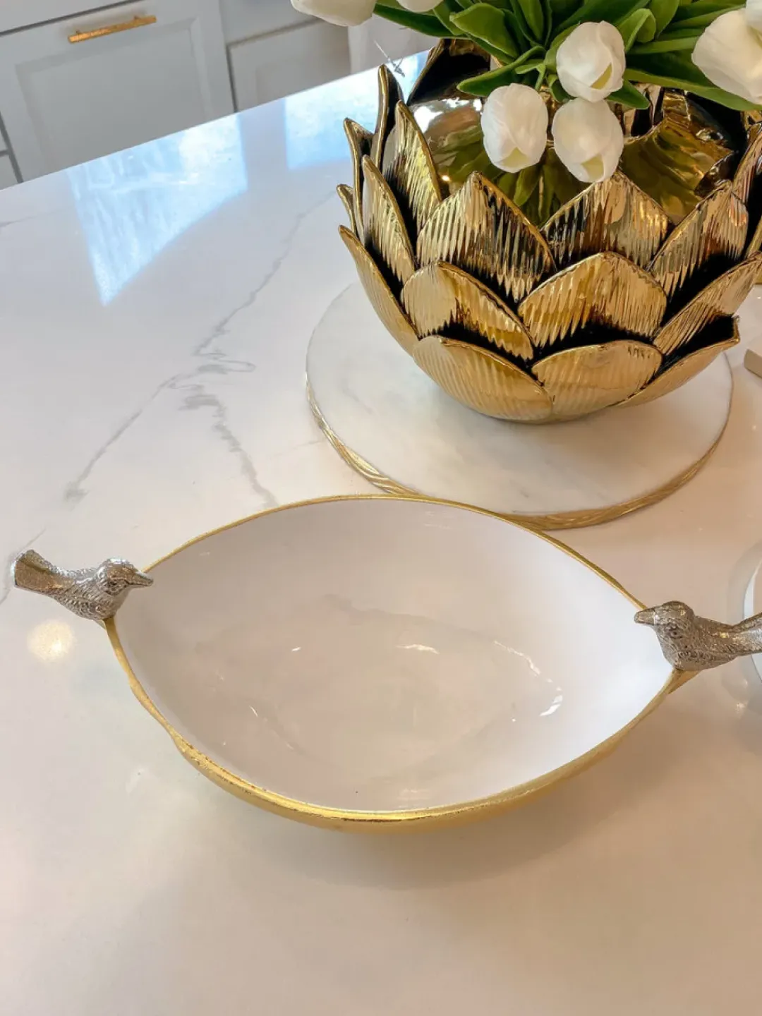 Inspire Me! Home Decor Gold Lotus Napkin Holder New