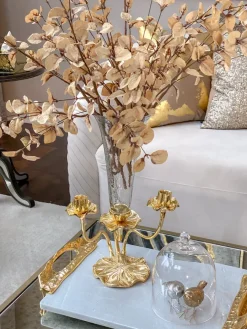 Inspire Me! Home Decor Gold Lotus Flower Candle Holder Clearance