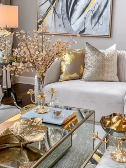Inspire Me! Home Decor Gold Lotus Flower Candle Holder Clearance